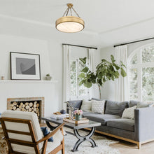 Load image into Gallery viewer, Anders LED Semi Flush Mount Ceiling Light in living room.
