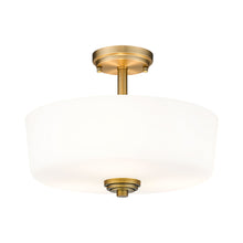 Load image into Gallery viewer, Arlington Semi Flush Mount Ceiling Light in Heritage Brass.