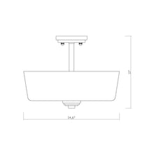 Load image into Gallery viewer, Arlington Semi Flush Mount Ceiling Light - line drawing.