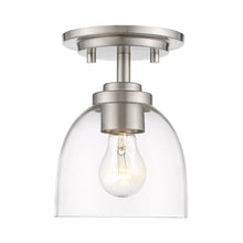 Load image into Gallery viewer, Ashton Flush Mount Ceiling Light in Brushed Nickel/Clear.