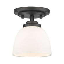 Load image into Gallery viewer, Ashton Flush Mount Ceiling Light in Bronze/Matte Opal.