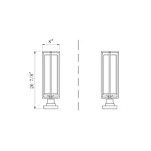 Load image into Gallery viewer, Aura Outdoor Pier Mounted Post Light - line drawing.