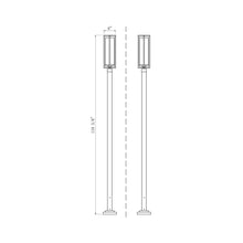 Load image into Gallery viewer, Aura Outdoor Square Post Light - line drawing.