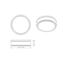 Load image into Gallery viewer, Ballord LED Flush Mount Ceiling Light - line drawing.