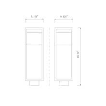 Load image into Gallery viewer, Barwick Outdoor LED Post Light - line drawing.
