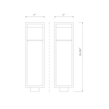 Load image into Gallery viewer, Barwick Outdoor LED Post Light - line drawing.