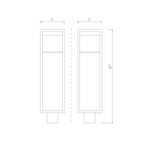 Load image into Gallery viewer, Barwick Outdoor LED Post Light - line drawing.
