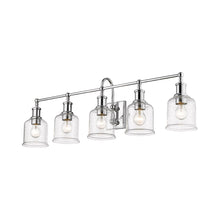 Load image into Gallery viewer, Bryant Bath Vanity Light in Chrome/Clear Seedy (5-Light).