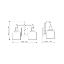 Load image into Gallery viewer, Bryant Bath Vanity Light - line drawing.