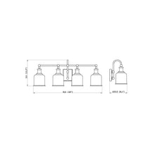 Load image into Gallery viewer, Bryant Bath Vanity Light - line drawing.