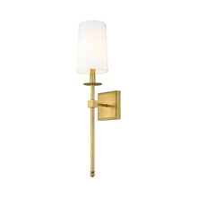 Load image into Gallery viewer, Camila Wall Light in Rubbed Brass/White.