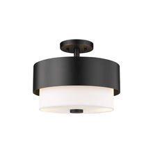 Load image into Gallery viewer, Counterpoint Semi Flush Mount Ceiling Light in Matte Black (2-Light).