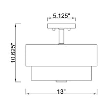 Load image into Gallery viewer, Counterpoint Semi Flush Mount Ceiling Light - line drawing.
