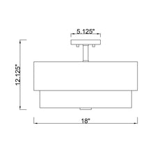 Load image into Gallery viewer, Counterpoint Semi Flush Mount Ceiling Light - line drawing.