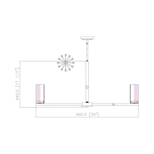 Load image into Gallery viewer, Danica Chandelier - line drawing.