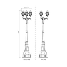 Load image into Gallery viewer, Davina Outdoor Ornate Post Light - line drawing.