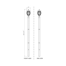 Load image into Gallery viewer, Davina Outdoor Sleek Post Light - line drawing.