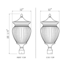 Load image into Gallery viewer, Davina Outdoor Teardrop Post Light - line drawing.
