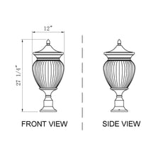 Load image into Gallery viewer, Davina Outdoor Teardrop Post Light - line drawing.