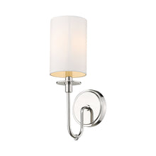 Load image into Gallery viewer, Ella Wall Light in Polished Nickel/White.