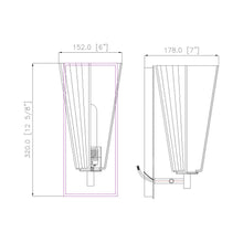 Load image into Gallery viewer, Farrell Bath Vanity Light - line drawing.
