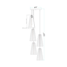 Load image into Gallery viewer, Farrell Chandelier - line drawing.