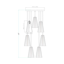 Load image into Gallery viewer, Farrell Chandelier - line drawing.