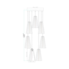 Load image into Gallery viewer, Farrell Chandelier - line drawing.