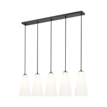 Load image into Gallery viewer, Farrell Linear Chandelier in Matte Black (5-Light/13.75-Inch).