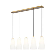 Load image into Gallery viewer, Farrell Linear Chandelier in Modern Gold (5-Light/13.75-Inch).