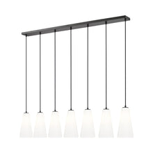 Load image into Gallery viewer, Farrell Linear Chandelier in Matte Black (7-Light/13.75-Inch).