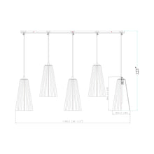 Load image into Gallery viewer, Farrell Linear Chandelier - line drawing.