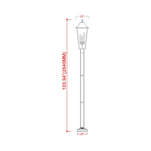 Load image into Gallery viewer, Gannon Outdoor Lean Post Light - line drawing.