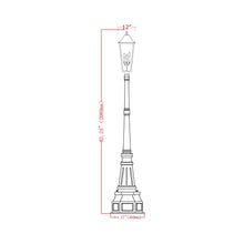 Load image into Gallery viewer, Gannon Outdoor Ornate Post Light - line drawing.