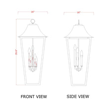 Load image into Gallery viewer, Gannon Outdoor Pendant Light - line drawing.