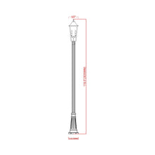 Load image into Gallery viewer, Gannon Outdoor Post Light - line drawing.