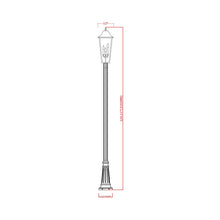 Load image into Gallery viewer, Gannon Outdoor Post Light - line drawing.