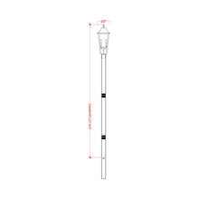 Load image into Gallery viewer, Gannon Outdoor Sleek Post Light - line drawing.