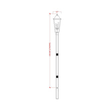 Load image into Gallery viewer, Gannon Outdoor Sleek Post Light - line drawing.