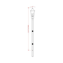 Load image into Gallery viewer, Gannon Outdoor Sleek Post Light - line drawing.