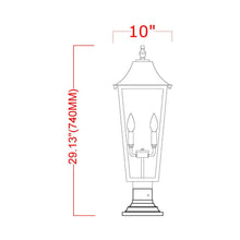 Load image into Gallery viewer, Gannon Outdoor Sloped Top Post Light - line drawing.