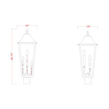 Load image into Gallery viewer, Gannon Outdoor Sloped Top Post Light - line drawing.