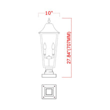 Load image into Gallery viewer, Gannon Outdoor Sloped Top Post Light - line drawing.