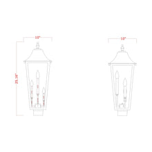 Load image into Gallery viewer, Gannon Outdoor Sloped Top Post Light - line drawing.