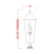 Load image into Gallery viewer, Gannon Outdoor Sloped Top Post Light - line drawing.