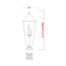 Load image into Gallery viewer, Gannon Outdoor Sloped Top Post Light - line drawing.