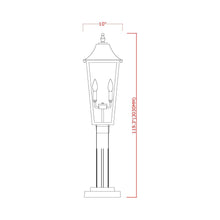 Load image into Gallery viewer, Gannon Outdoor Square Post Light - line drawing.