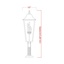 Load image into Gallery viewer, Gannon Outdoor Square Post Light - line drawing.