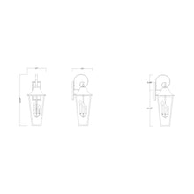 Load image into Gallery viewer, Gannon Outdoor Wall Light - line drawing.