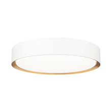 Load image into Gallery viewer, Kawan LED Flush Mount Ceiling Light in Matte White/Modern Gold (16-Inch).